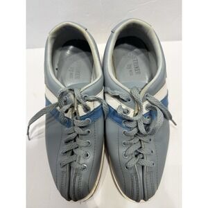 Womens Vintage NSG STRIKER Blue Leather Chrome Slider Bowling Shoes SIZE 7